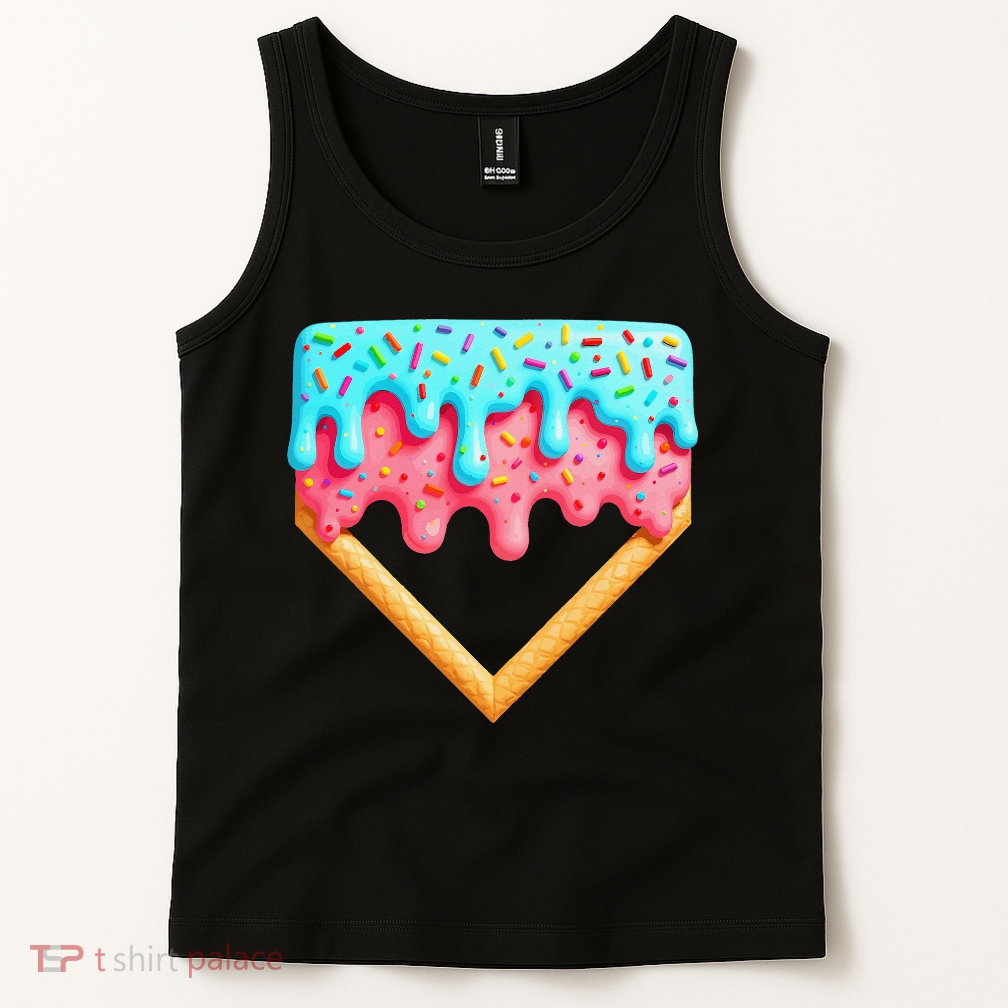 Ice Cream Drip Baseball Stuff Baseball Home Plate Dripping Tank Top