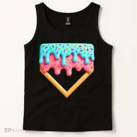 Ice Cream Drip Baseball Stuff Baseball Home Plate Dripping Tank Top thumb 2