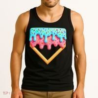 Ice Cream Drip Baseball Stuff Baseball Home Plate Dripping Tank Top thumb 3