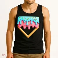 Ice Cream Drip Baseball Stuff Baseball Home Plate Dripping Tank Top thumb 3