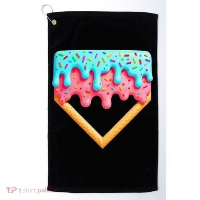 Ice Cream Drip Baseball Stuff Baseball Home Plate Dripping Golf Towel