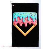 Ice Cream Drip Baseball Stuff Baseball Home Plate Dripping Golf Towel thumb 0