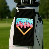 Ice Cream Drip Baseball Stuff Baseball Home Plate Dripping Golf Towel thumb 2