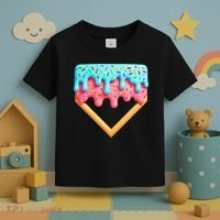 Ice Cream Drip Baseball Stuff Baseball Home Plate Dripping Toddler T-Shirt thumb 3