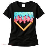 Ice Cream Drip Baseball Stuff Baseball Home Plate Dripping Women's T-Shirt thumb 0