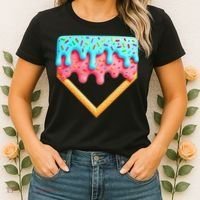 Ice Cream Drip Baseball Stuff Baseball Home Plate Dripping Women's T-Shirt thumb 2