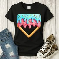 Ice Cream Drip Baseball Stuff Baseball Home Plate Dripping Women's T-Shirt thumb 3