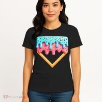 Ice Cream Drip Baseball Stuff Baseball Home Plate Dripping Women's T-Shirt thumb 4