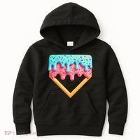 Ice Cream Drip Baseball Stuff Baseball Home Plate Dripping Kids Hoodie thumb 0