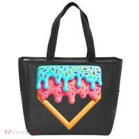 Ice Cream Drip Baseball Stuff Baseball Home Plate Dripping Tote Bag thumb 0