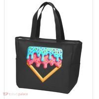 Ice Cream Drip Baseball Stuff Baseball Home Plate Dripping Tote Bag thumb 3