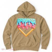 Ice Cream Drip Baseball Stuff Baseball Home Plate Dripping Hoodie thumb 0