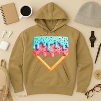 Ice Cream Drip Baseball Stuff Baseball Home Plate Dripping Hoodie thumb 3