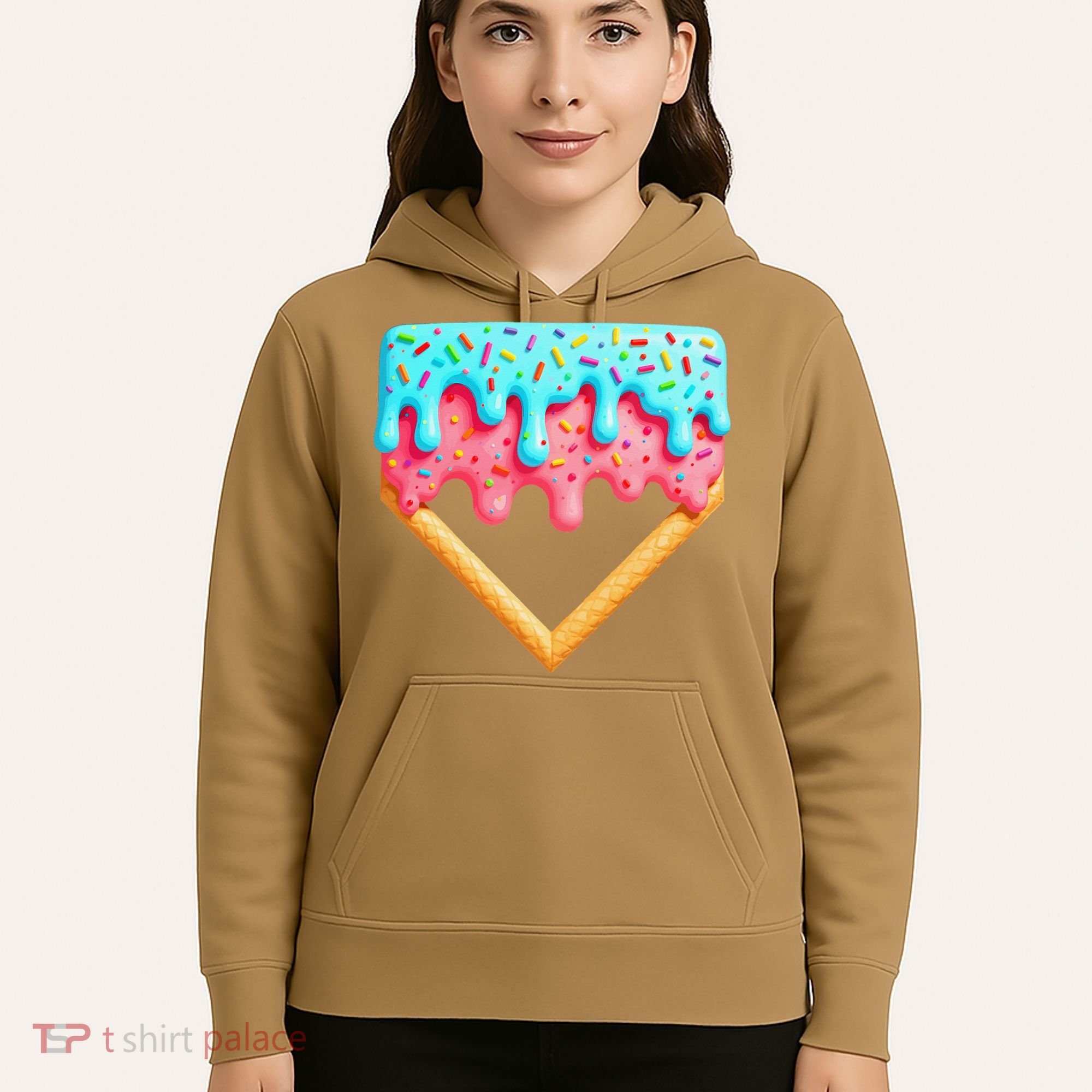 Ice Cream Drip Baseball Stuff Baseball Home Plate Dripping Hoodie
