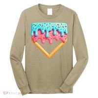 Ice Cream Drip Baseball Stuff Baseball Home Plate Dripping Long Sleeve Shirt thumb 0