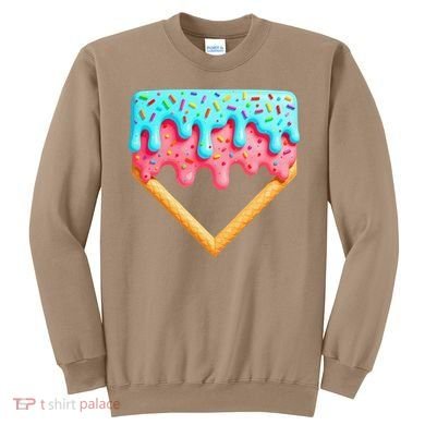 Ice Cream Drip Baseball Stuff Baseball Home Plate Dripping Sweatshirt