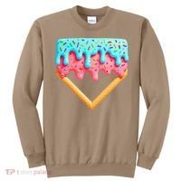 Ice Cream Drip Baseball Stuff Baseball Home Plate Dripping Sweatshirt thumb 0