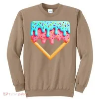Ice Cream Drip Baseball Stuff Baseball Home Plate Dripping Sweatshirt thumb 0
