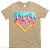 Ice Cream Drip Baseball Stuff Baseball Home Plate Dripping T-Shirt thumb 0