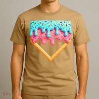 Ice Cream Drip Baseball Stuff Baseball Home Plate Dripping T-Shirt thumb 3