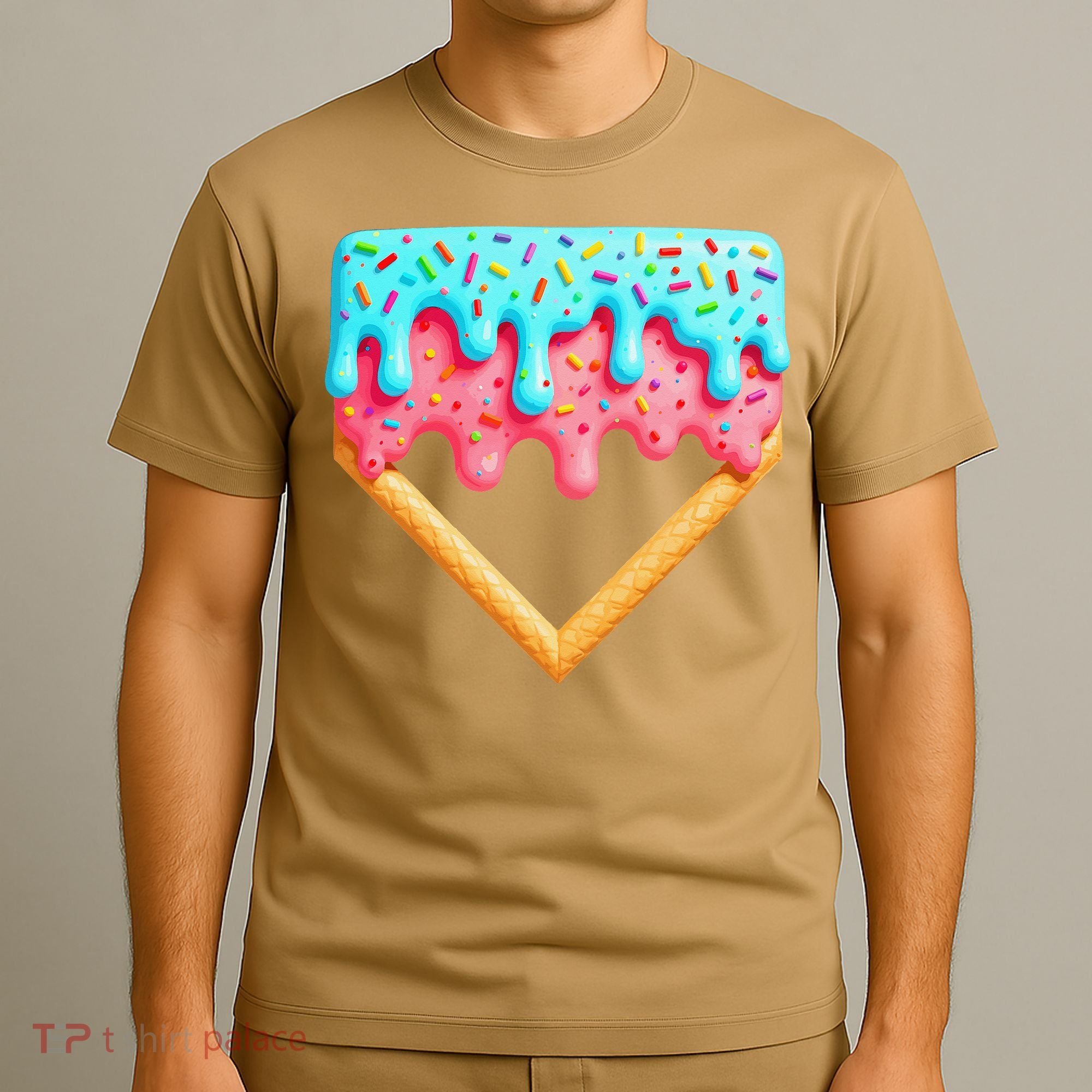 Ice Cream Drip Baseball Stuff Baseball Home Plate Dripping T-Shirt