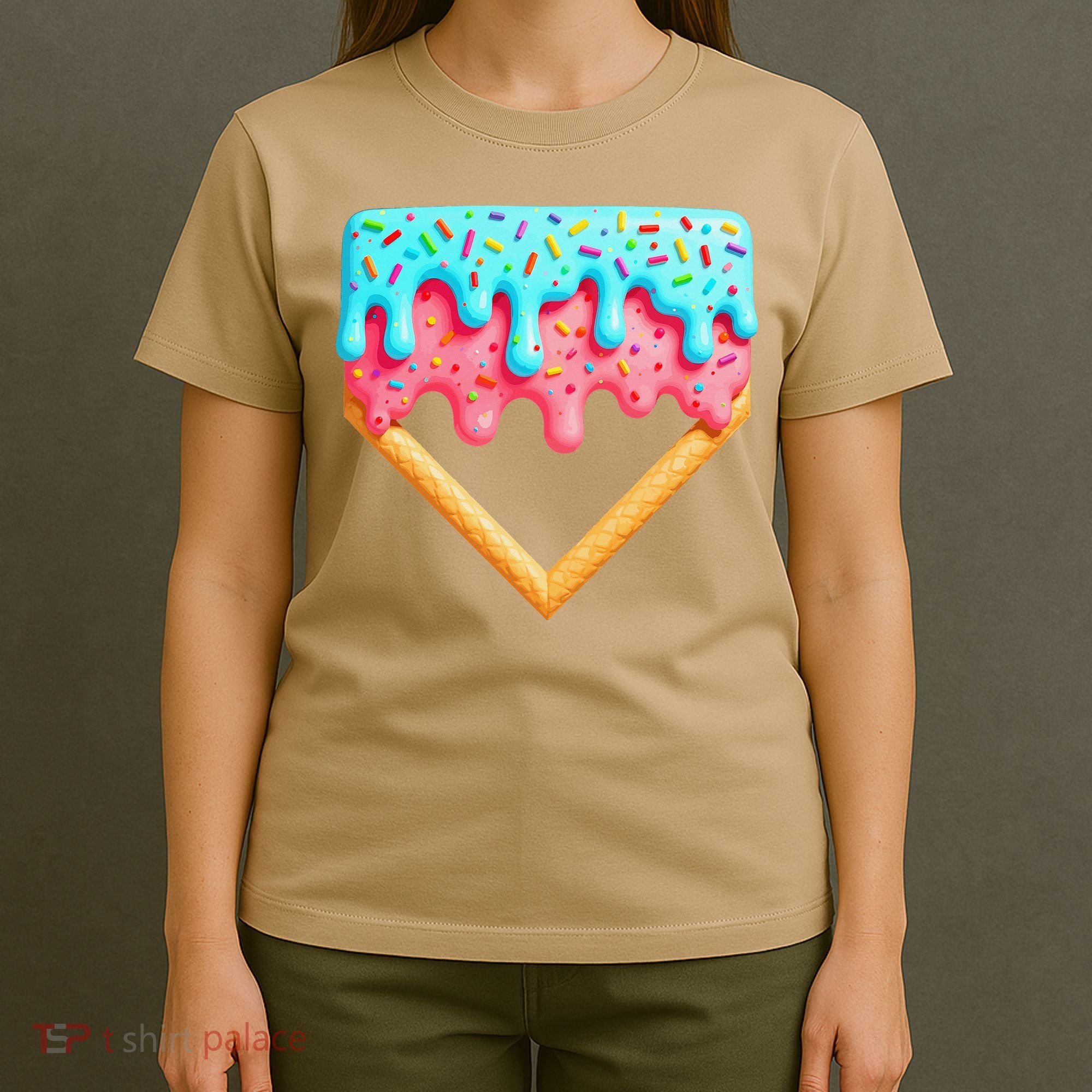 Ice Cream Drip Baseball Stuff Baseball Home Plate Dripping T-Shirt