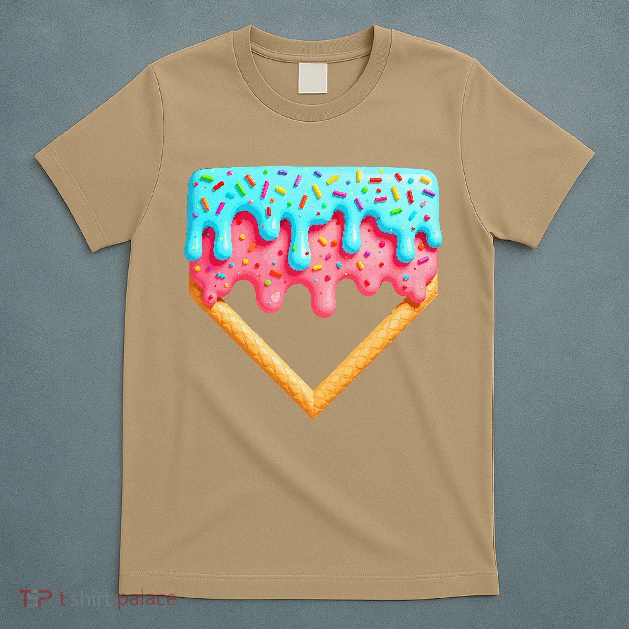 Ice Cream Drip Baseball Stuff Baseball Home Plate Dripping T-Shirt