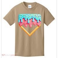 Ice Cream Drip Baseball Stuff Baseball Home Plate Dripping Kids T-Shirt thumb 0
