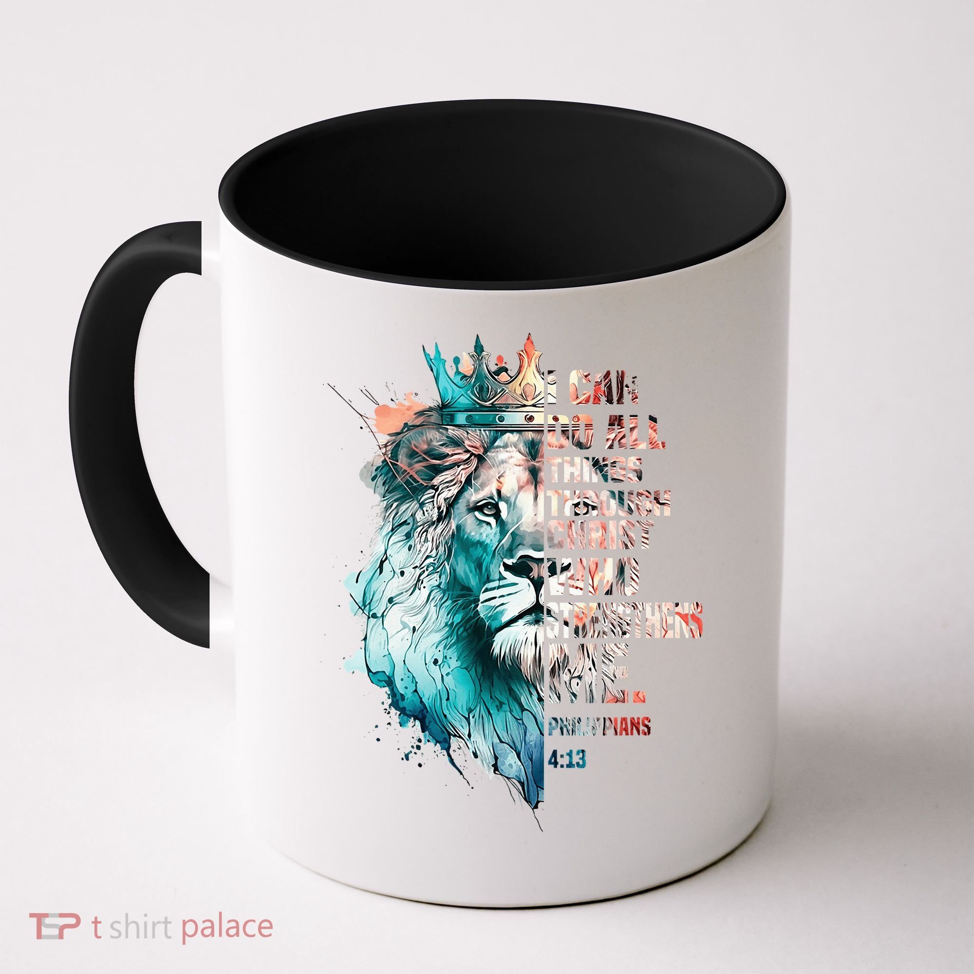 I Can Do All Things Through Christ Lion Faith Christian Coffee Mug