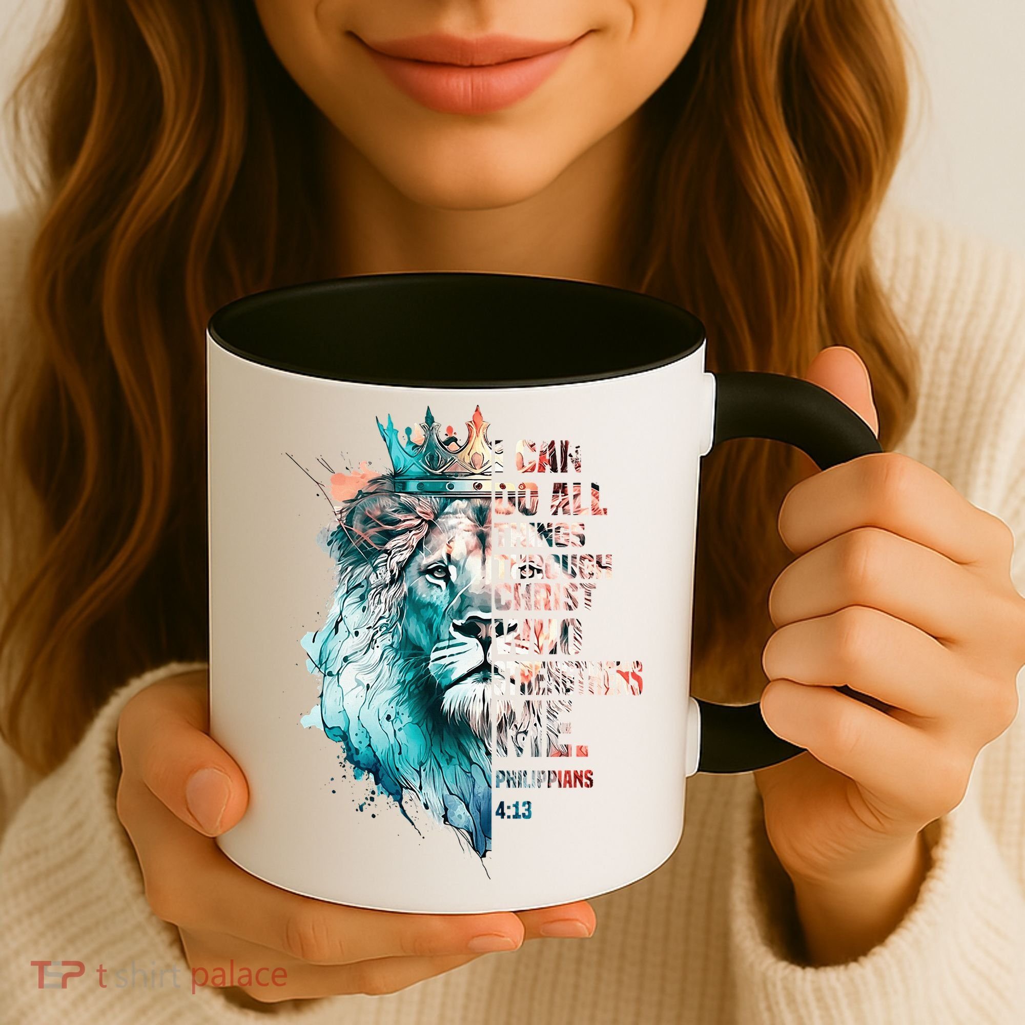 I Can Do All Things Through Christ Lion Faith Christian Coffee Mug