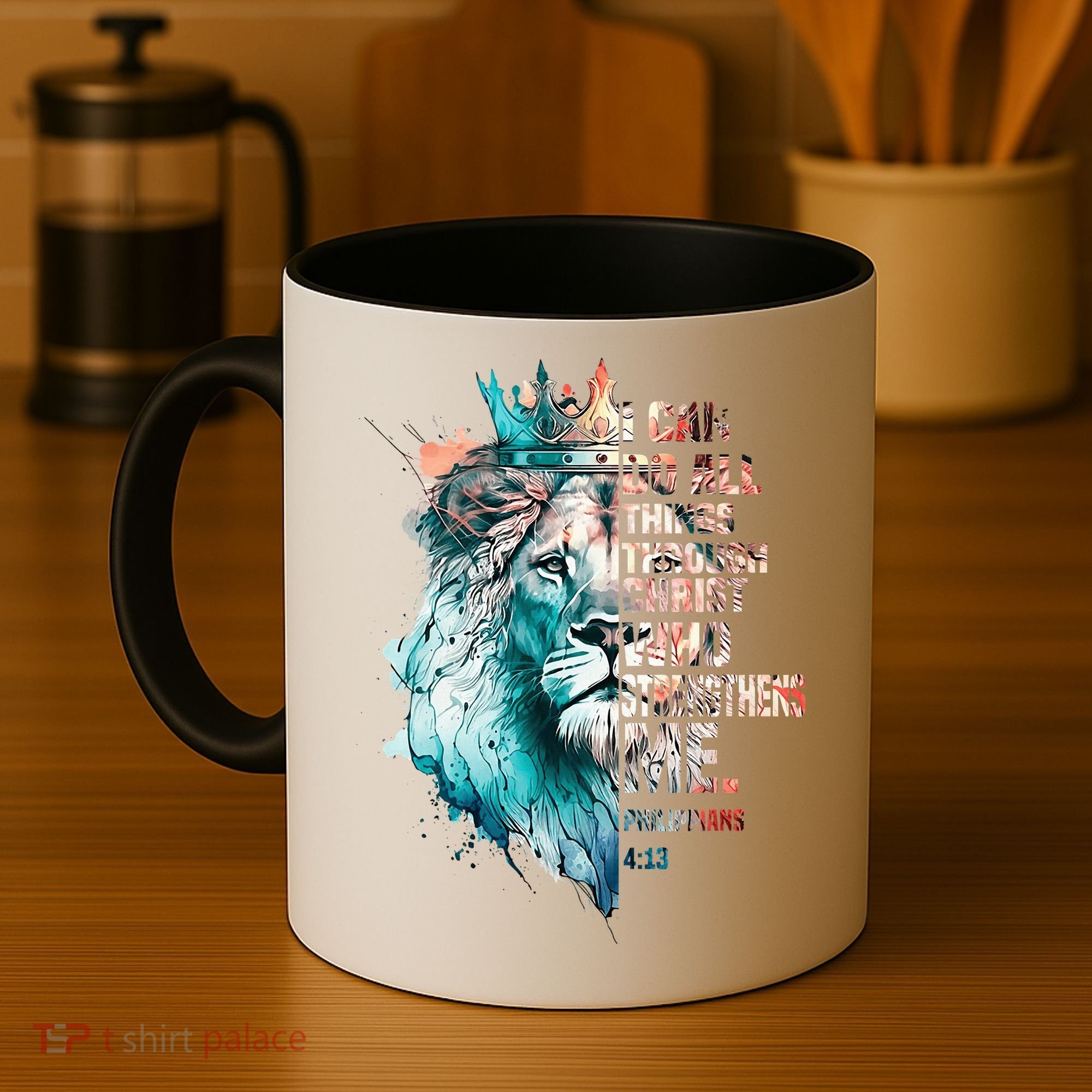 I Can Do All Things Through Christ Lion Faith Christian Coffee Mug