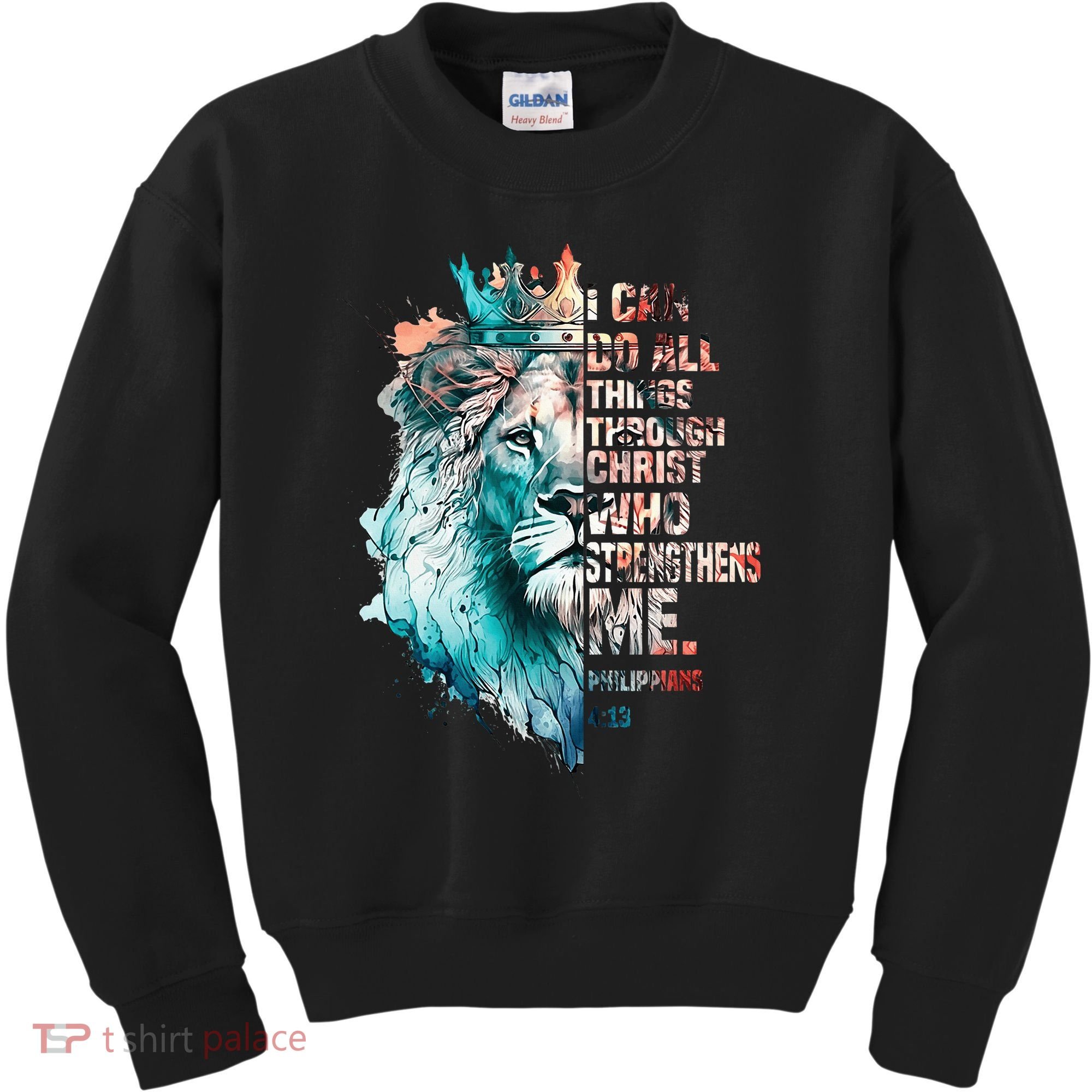I Can Do All Things Through Christ Lion Faith Christian Kids Sweatshirt