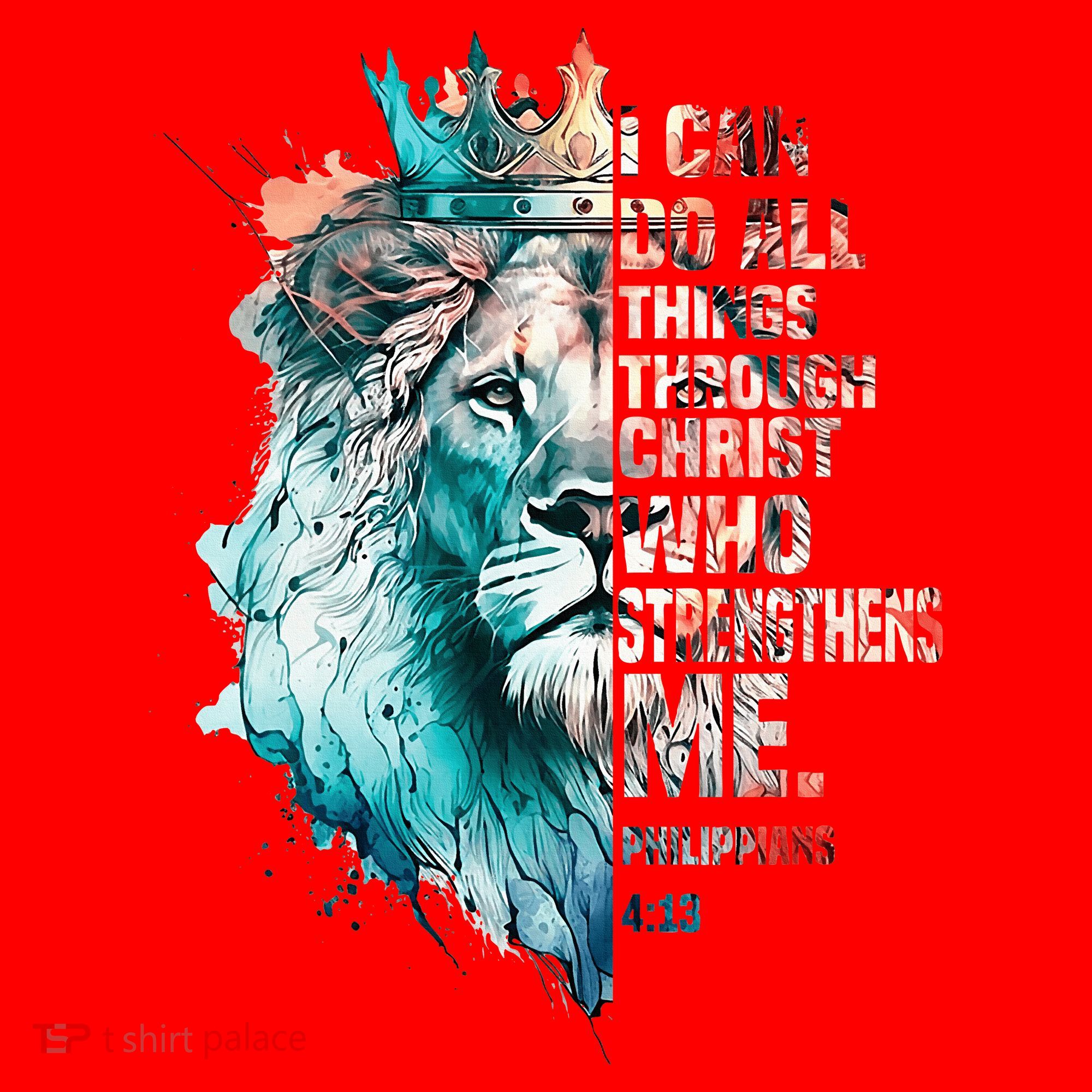 I Can Do All Things Through Christ Lion Faith Christian Santa Hat