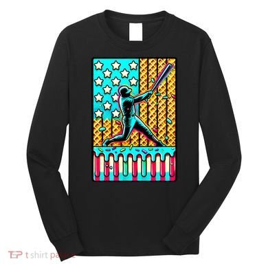 Ice Cream Drip Baseball Stuff Drip For B.oys American Flag Long Sleeve Shirt