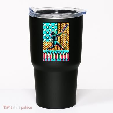 Ice Cream Drip Baseball Stuff Drip For B.oys American Flag Tumbler