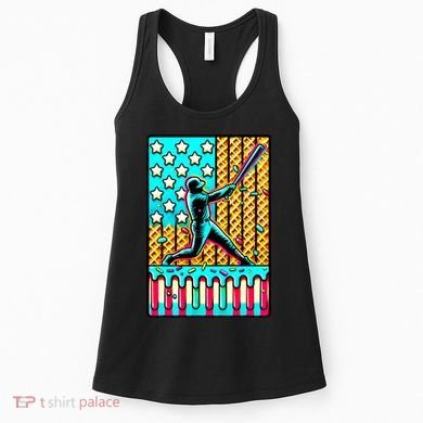Ice Cream Drip Baseball Stuff Drip For B.oys American Flag Women's Tank Top
