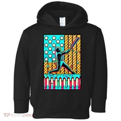 Ice Cream Drip Baseball Stuff Drip For B.oys American Flag Toddler Hoodie