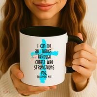 I Can Do All Things Through Christ Philippians 4:13 Bible Verse Coffee Mug thumb 3