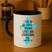 I Can Do All Things Through Christ Philippians 4:13 Bible Verse Coffee Mug thumb 4