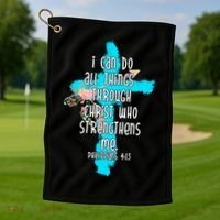 I Can Do All Things Through Christ Philippians 4:13 Bible Verse Golf Towel thumb 1