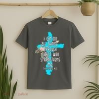 I Can Do All Things Through Christ Philippians 4:13 Bible Verse T-Shirt thumb 2