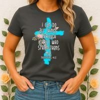 I Can Do All Things Through Christ Philippians 4:13 Bible Verse Women's T-Shirt thumb 2