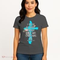 I Can Do All Things Through Christ Philippians 4:13 Bible Verse Women's T-Shirt thumb 4