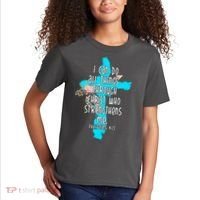 I Can Do All Things Through Christ Philippians 4:13 Bible Verse Kids T-Shirt thumb 2