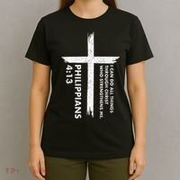 I Can Do All Things Through Christ Front & Back Cross T-Shirt thumb 4