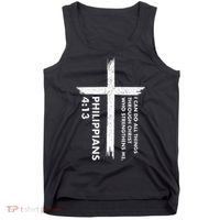 I Can Do All Things Through Christ Front & Back Cross Tank Top thumb 0