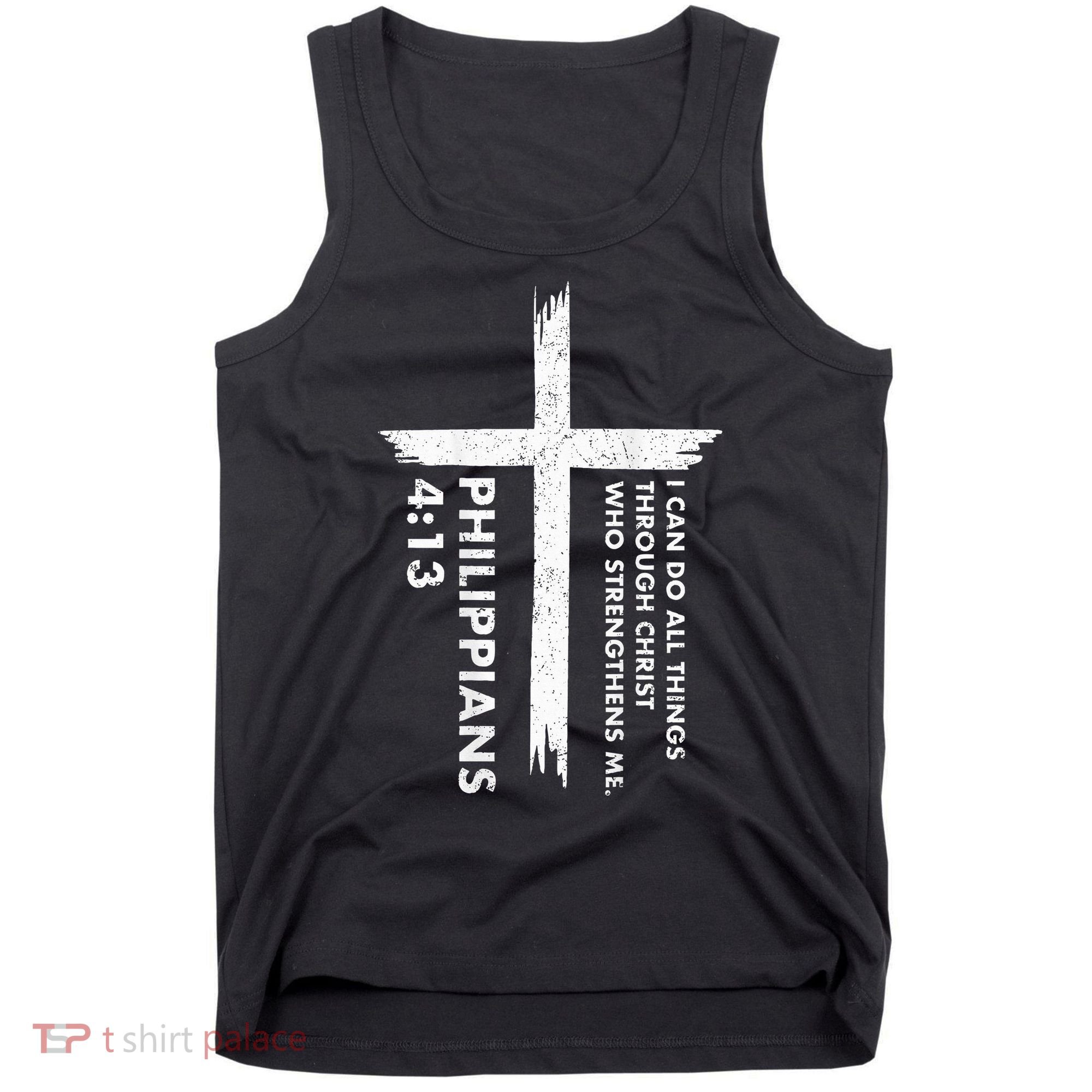 I Can Do All Things Through Christ Front & Back Cross Tank Top