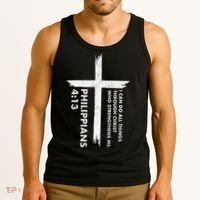I Can Do All Things Through Christ Front & Back Cross Tank Top thumb 3