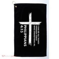 I Can Do All Things Through Christ Front & Back Cross Golf Towel thumb 0
