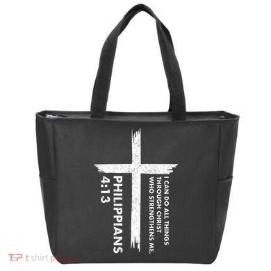 I Can Do All Things Through Christ Front & Back Cross Tote Bag